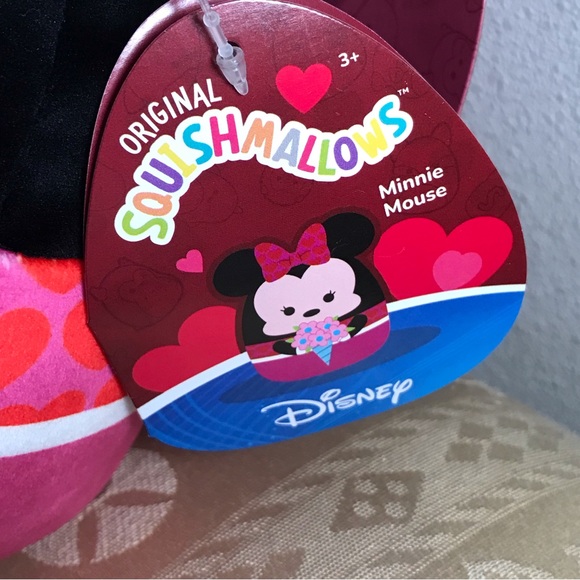 Disney Squishmallows Mickey and Minnie Mouse Valentines Set Heart Flowers NEW 8" - Picture 3 of 13